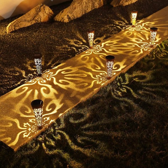 New Bronze 6Pcs Garden Decor Solar Outdoor Lights - Picture 1 of 6